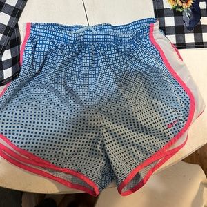 Nike Dri-fit Tempo shorts, fun pattern and bright trim! Medium